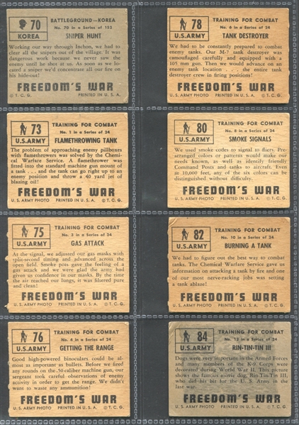 1950 Topps Freedom's War Lot of (89) Cards with Die Cut Tank