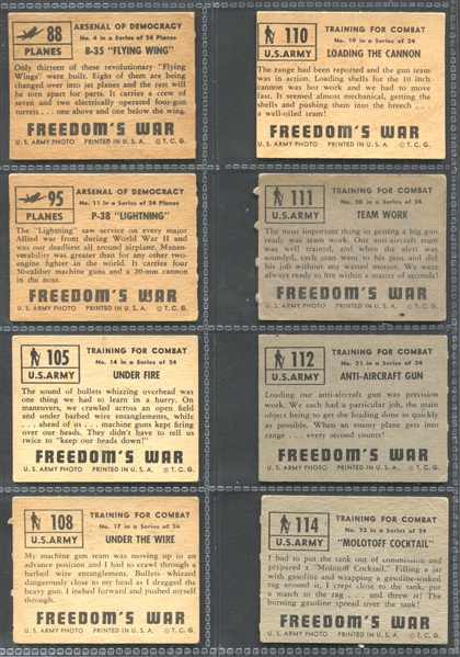 1950 Topps Freedom's War Lot of (89) Cards with Die Cut Tank