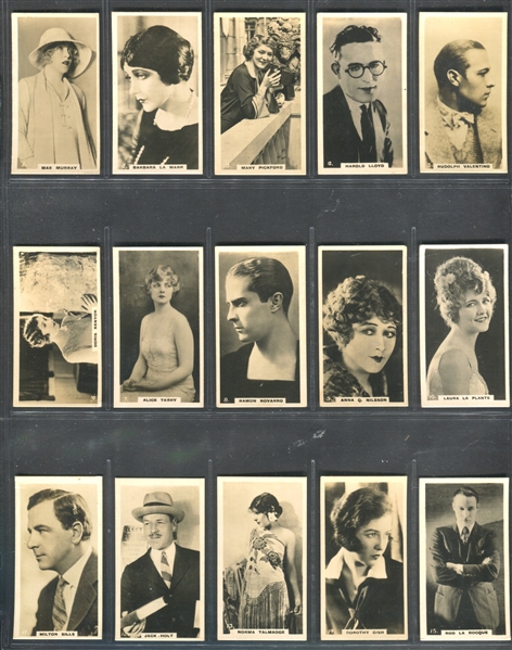 1925 Lambert & Butler Popular Film Stars Complete Set of (50) Cards