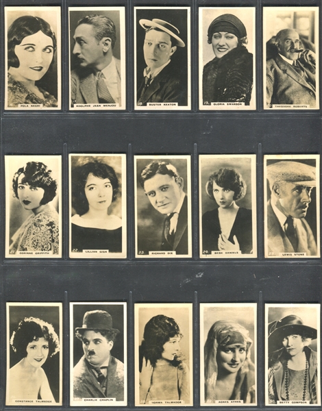 1925 Lambert & Butler Popular Film Stars Complete Set of (50) Cards