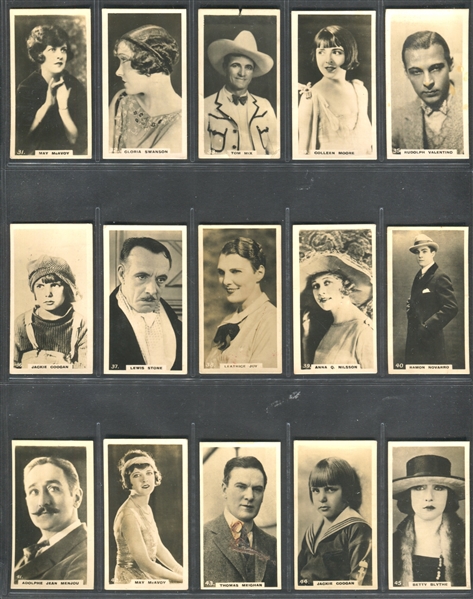 1925 Lambert & Butler Popular Film Stars Complete Set of (50) Cards