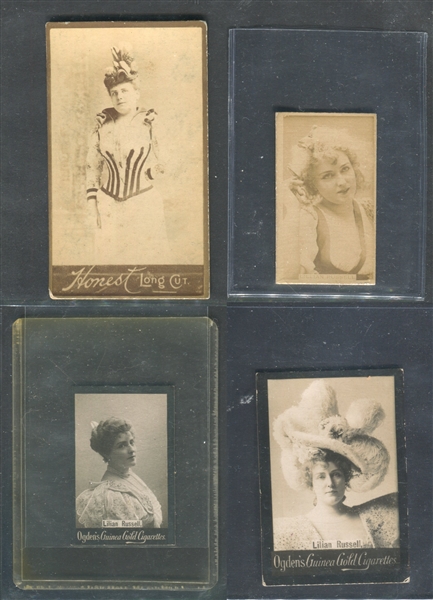 Lillian Russell Lot of (4) Cigarette Cards