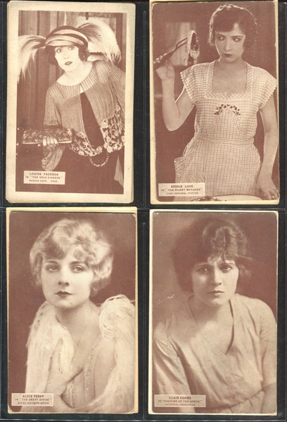 Mixed Lot of (12) Exhibit Sized Cards with Ghirardelli Actresses