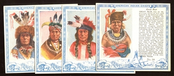 T129 Red Man Tobacco American Indian Chiefs Lot of (4) Cards