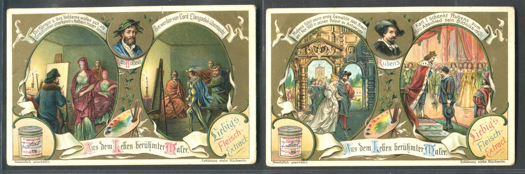 Liebig Artists Complete set of (6) Cards with Michaelangelo and Rembrandt