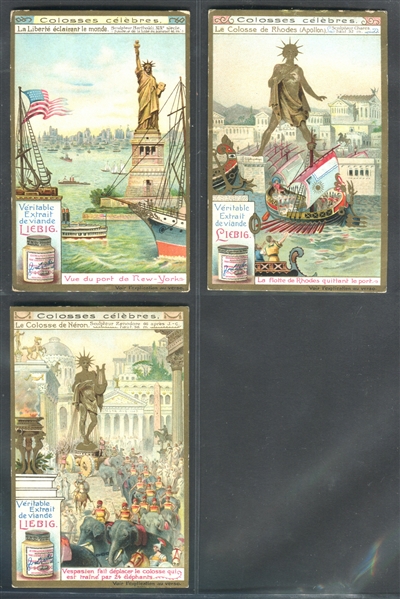 1906 Liebig Statue of Liberty Lot of (6) Cards, (3) each French and Italian