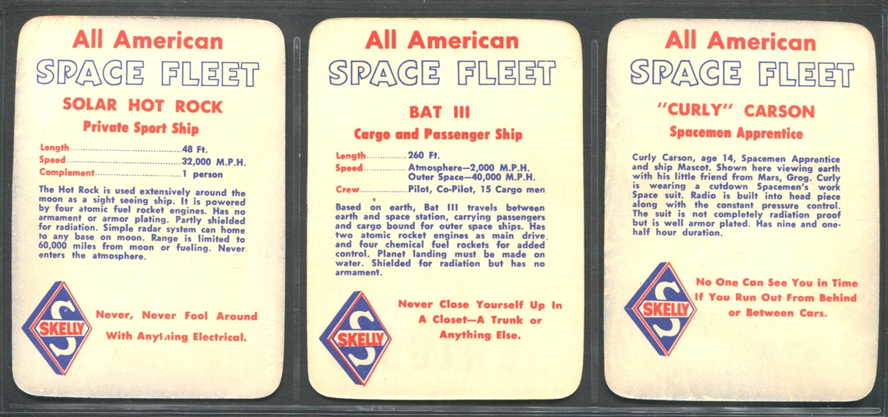 UO67 Skelly All-American Space Fleet Lot of (3) Cards