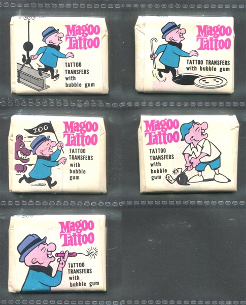 1967 Fleer Mr. Magoo Tattoo Unopened Lot of (5) Different Packs