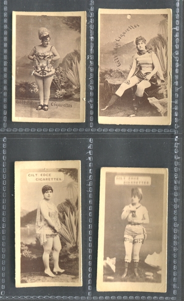 N598 Gilt Edge Cigarettes Actresses Lot of (4) TOUGH Cards