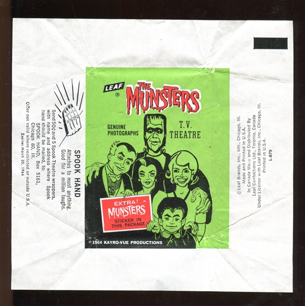 1966 Leaf The Munsters Lot of (3) Wrappers