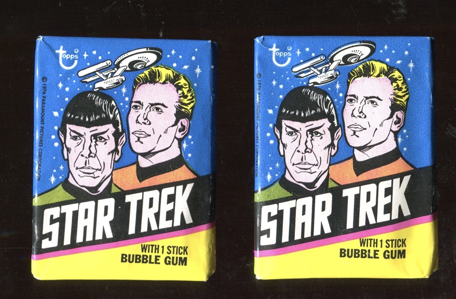 1976 Topps Star Trek Unopened Wax Pack Lot of (2) 