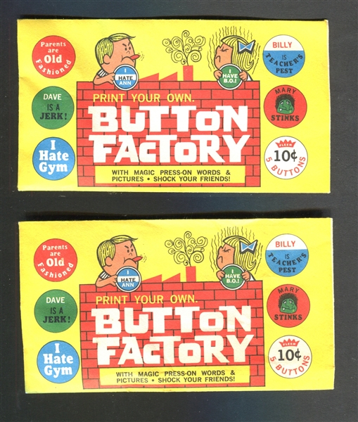 1970 Fleer Button Factory Lot of (2) Unopened Packages