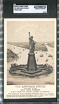 Early 1900s Nichols Bark & Iron "The Bartholdi Statue" Trade Card SGC Authentic