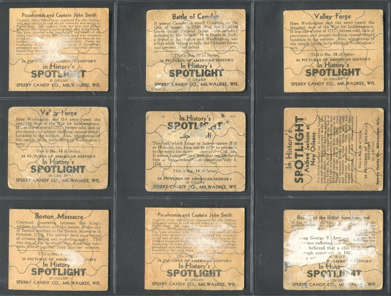 R76 Sperry In History's Spotlight Lot of (18) Cards