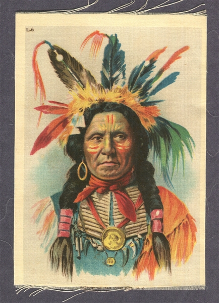 S66 American Tobacco Company Indian Silks (Large) Complete Set of (6) Cards