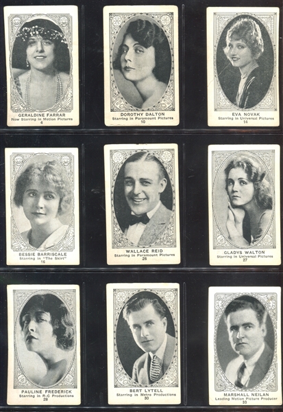 E123 American Caramel Movie Actors and Actresses Lot of (24) Cards