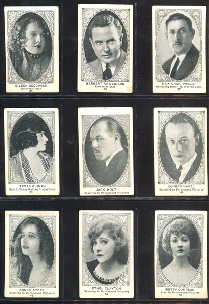 E123 American Caramel Movie Actors and Actresses Lot of (24) Cards