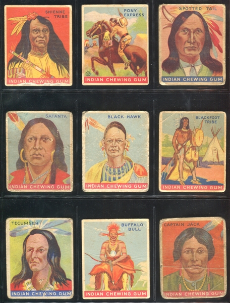 R73 Goudey Indian Gum Lot of (9) Cards