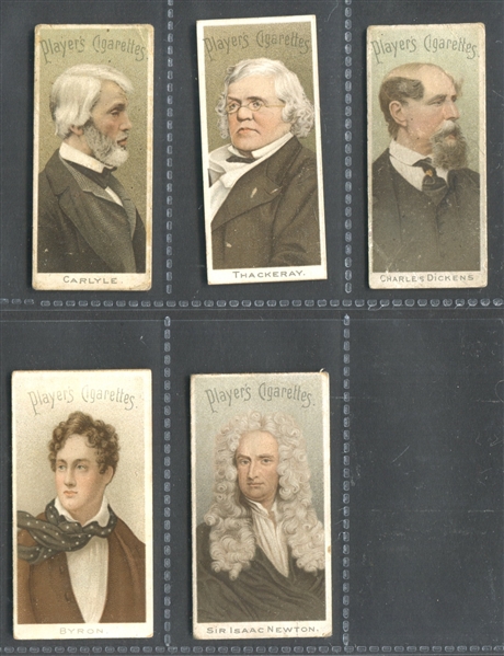 1900 Player's Famous Poets and Authors Lot of (5) Cards