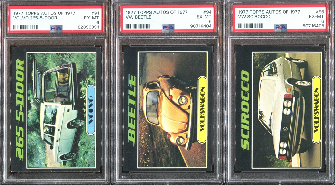 1977 Topps Autos of '77 Lot of (17) Cards and (16) Stickers PSA-Graded