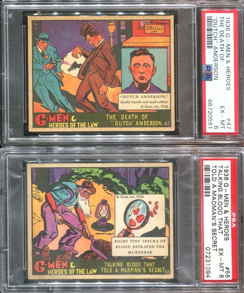 R60 Gum Inc G-Men and the Heroes of the Law Lot of (4) PSA6 EXMT Graded Cards