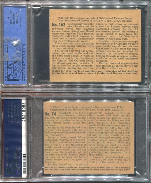 R60 Gum Inc G-Men and the Heroes of the Law Lot of (4) PSA6 EXMT Graded Cards