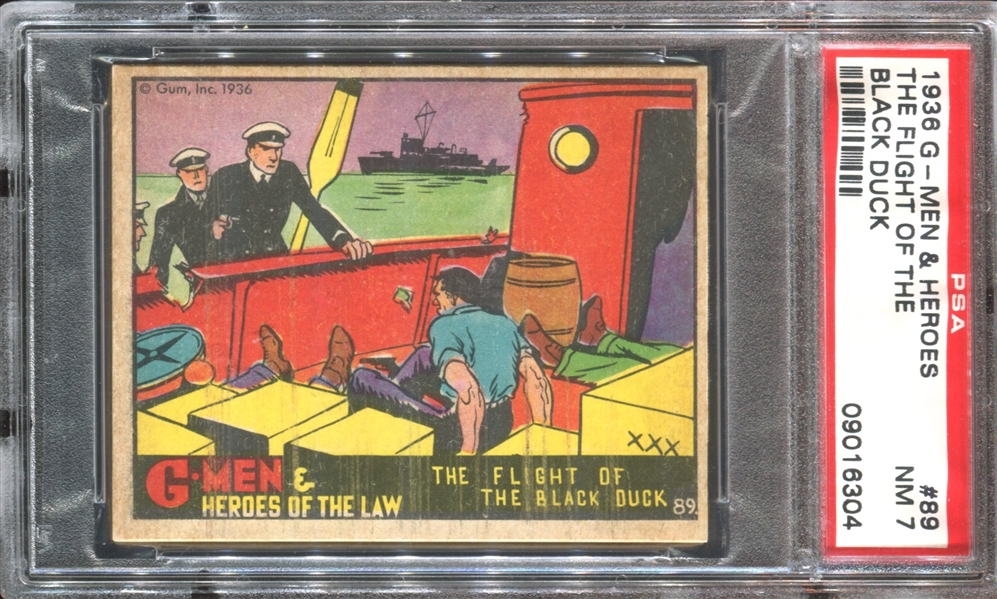 R60 Gum Inc G-Men and the Heroes of the Law #89 The Flight of the Black Duck PSA7 NM