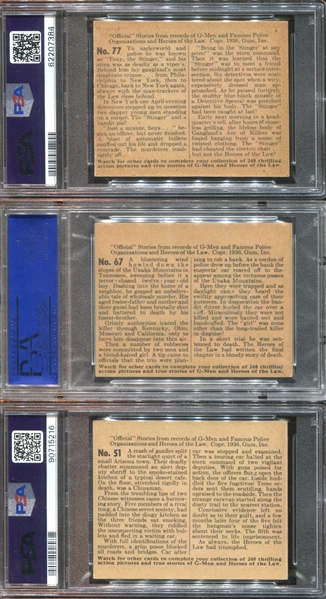 R60 Gum Inc G-Men and the Heroes of the Law Lot of (3) PSA5 EX Graded Cards