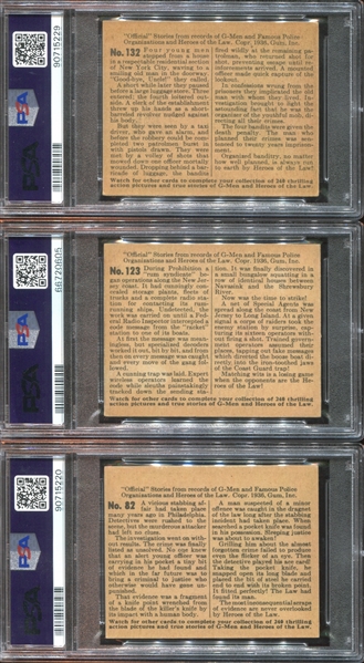 R60 Gum Inc G-Men and the Heroes of the Law Lot of (3) PSA5 EX Graded Cards