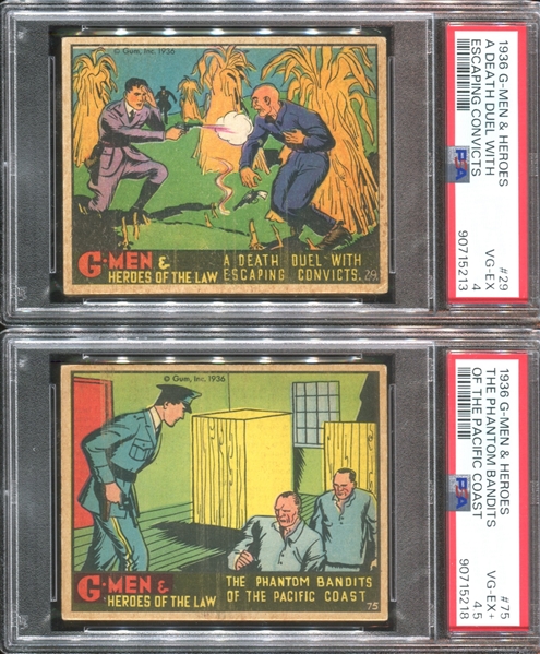 R60 Gum Inc G-Men and the Heroes of the Law Lot of (4) PSA4 VGEX Graded Cards