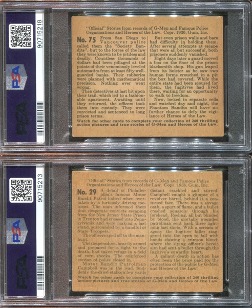 R60 Gum Inc G-Men and the Heroes of the Law Lot of (4) PSA4 VGEX Graded Cards