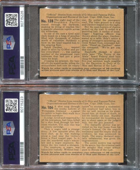 R60 Gum Inc G-Men and the Heroes of the Law Lot of (4) PSA4 VGEX Graded Cards