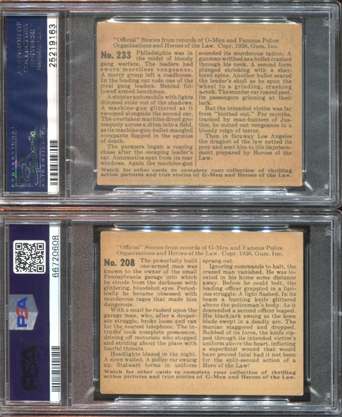 R60 Gum Inc G-Men and the Heroes of the Law Lot of (4) PSA-Graded 200 Series Cards