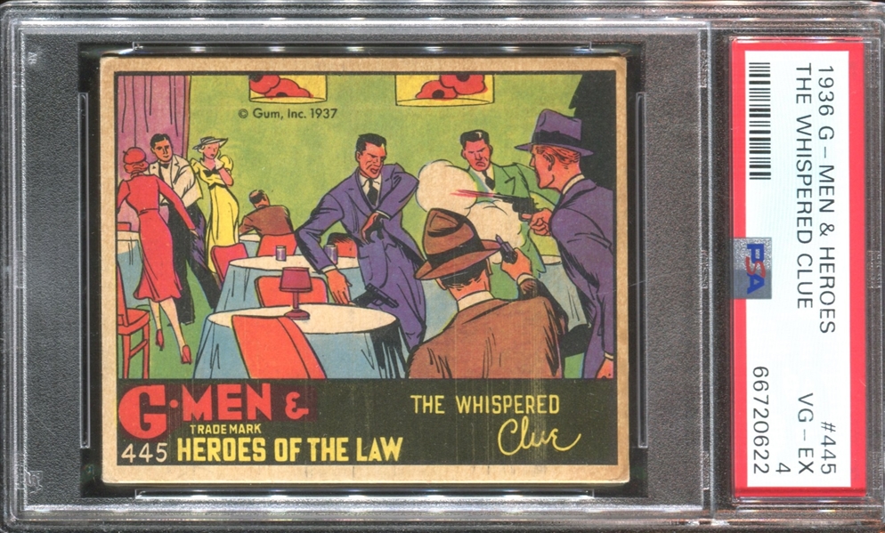 R60 Gum Inc G-Men and the Heroes of the Law #445 The Whispered Clue PSA4 VGEX