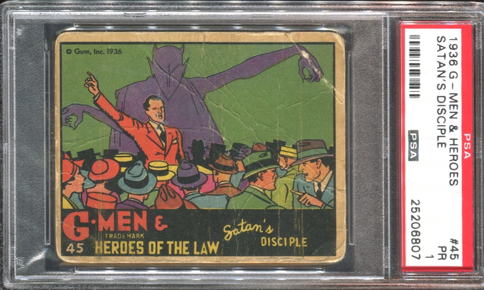 R60 Gum Inc G-Men and the Heroes of the Law #45 Satan's Disciple PSA-Graded (Rare #)