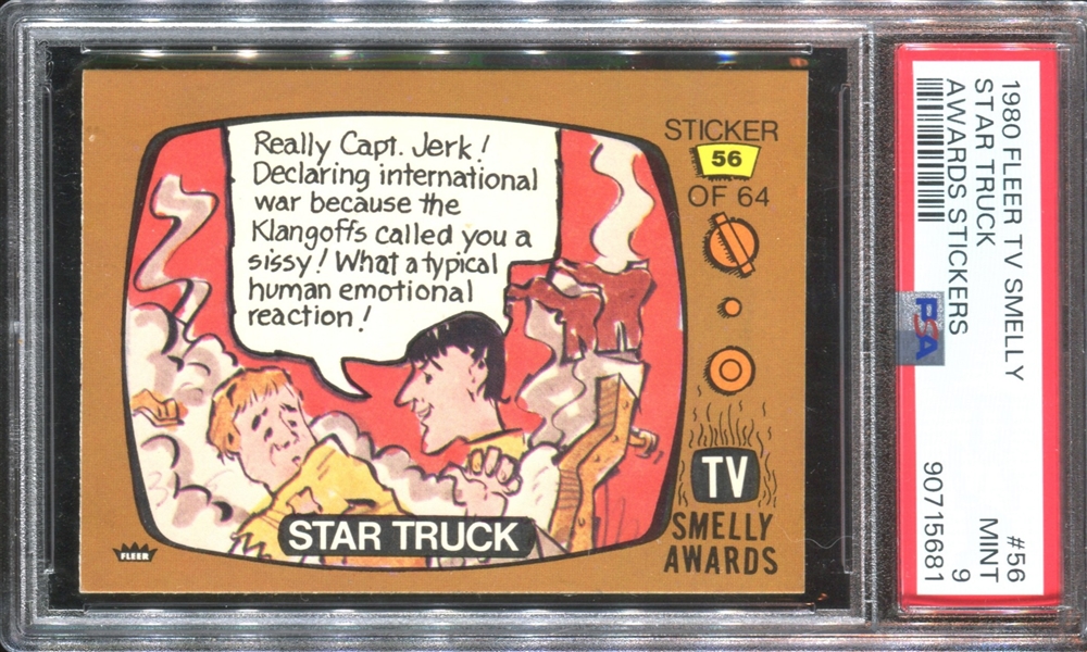 1980 Fleer TV Smelly Awards #56 Star Truck PSA9 Mint