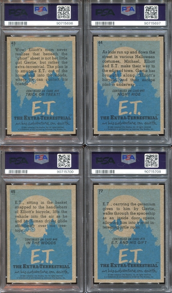 1982 Topps E.T. The Extraterrestrial Lot of (13) PSA-Graded Cards