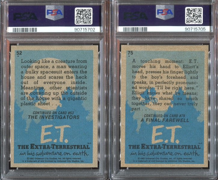 1982 Topps E.T. The Extraterrestrial Lot of (13) PSA-Graded Cards