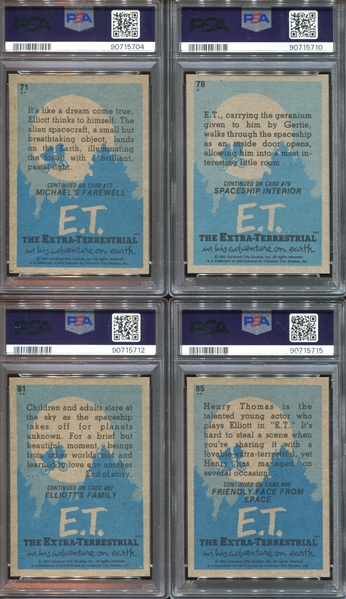 1982 Topps E.T. The Extraterrestrial Lot of (22) PSA-Graded Cards