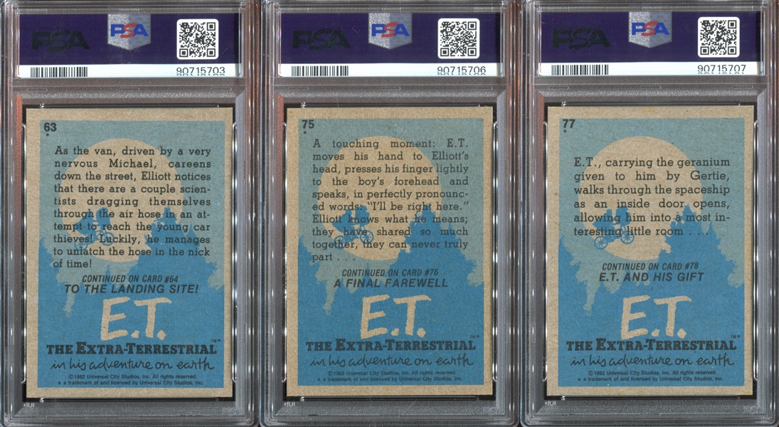 1982 Topps E.T. The Extraterrestrial Lot of (22) PSA-Graded Cards