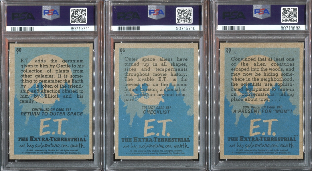 1982 Topps E.T. The Extraterrestrial Lot of (22) PSA-Graded Cards