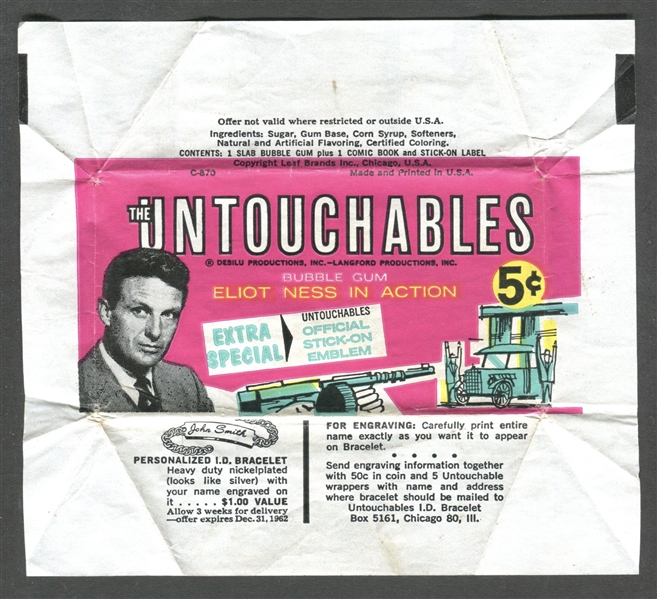 1962 Leaf Untouchables Wrapper Lot of (3)