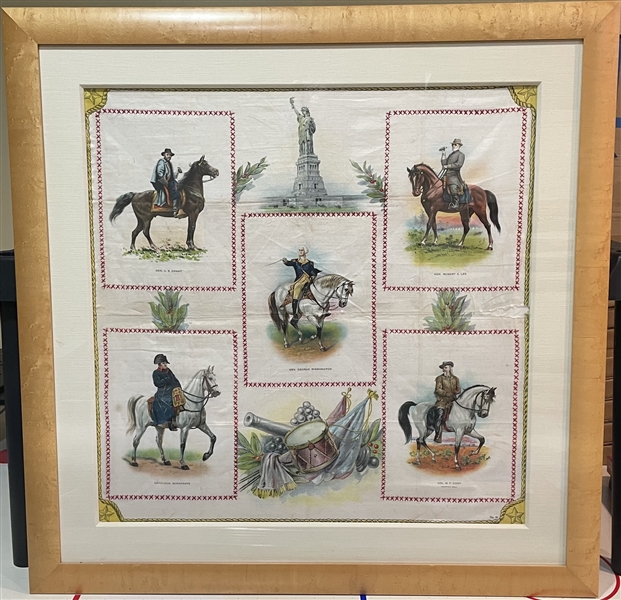 S110 American Tobacco Company (ATC) Pillow Top Silks Generals Framed Amazing Display Piece (ex-Dreier Collection)