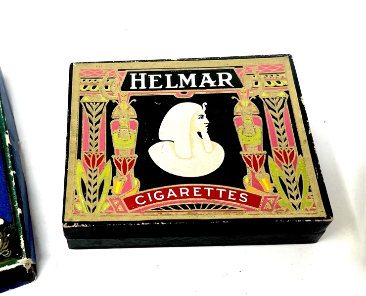 Mixed Lot of (4) Cigarette Tins and Boxes with Helmar and Between the Acts