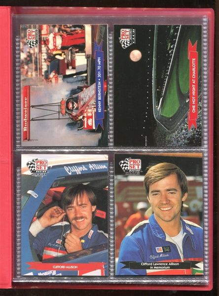 1991/1992 Pro-Set Racing Club Mini-Binder with (3) Complete Sets