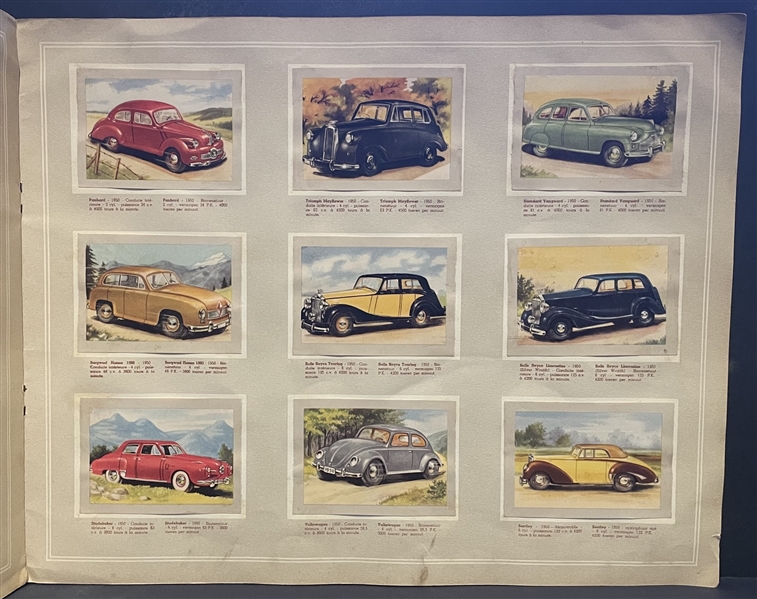 1950 Jacques Chocolates (Belgium) Planes and Cars Complete set of (154) in Album