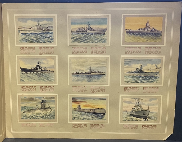 1952 Jacques Chocolates (Belgium) Ships, Tanks and Cars Complete Set of (171) in Album