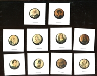 PE7 American Pepsin Gum Statesmen and Poets Lot of (10) Pinbacks