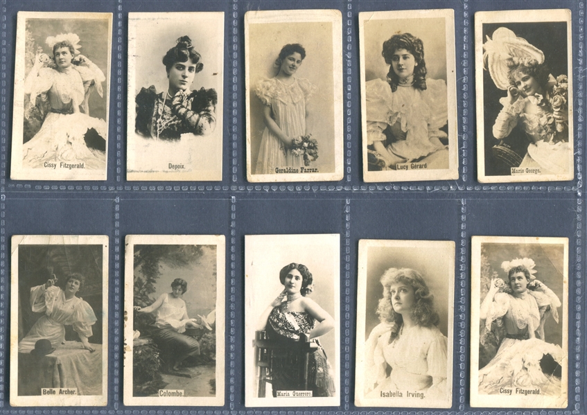 T401-2 American Tobacco Company (ATC) Actresses (Thin) Lot of (10) Different Cards