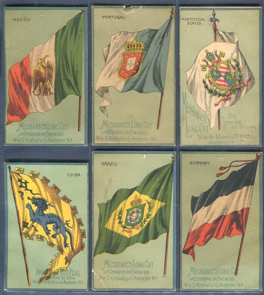 N195 Kimball National Flags Lot of (6) Cards